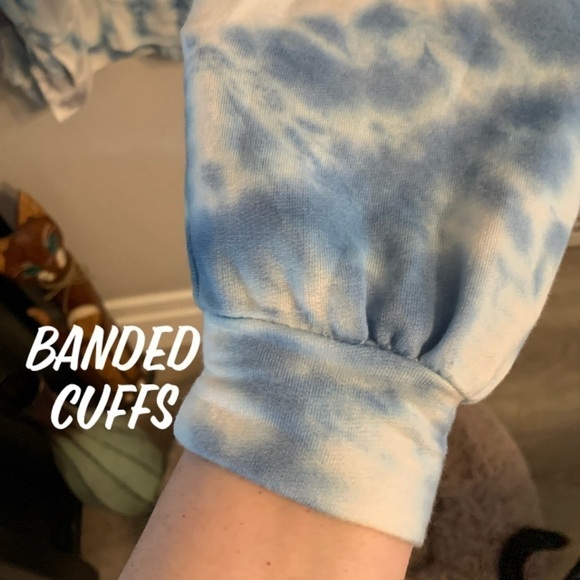 Ivory/blue & Grey Spiral Tie Dye Sweatshirt - Picture 14 of 16